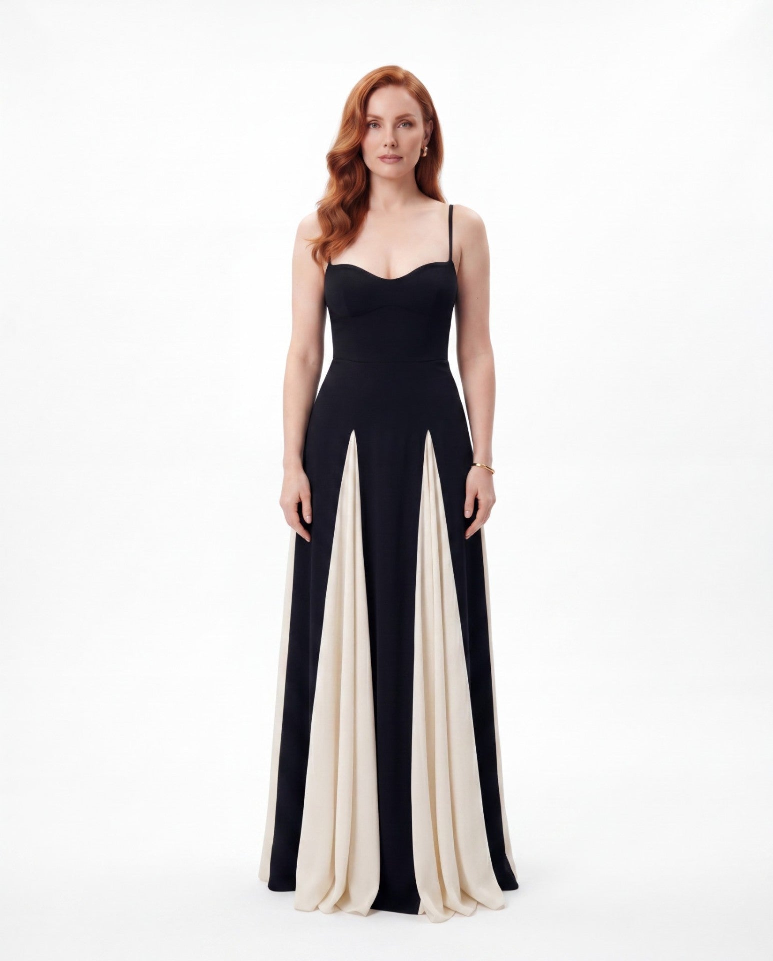 Ani Black-and-White Maxi Dress